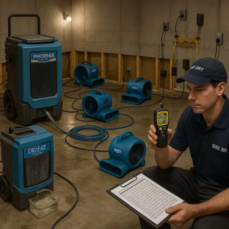 Structural Drying and Dehumidification process in Aransas Pass, TX